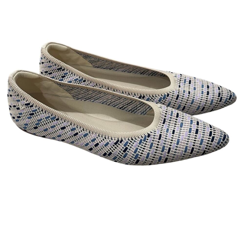 VIVAIA Aria 5 Pointed Toe Knit Ballet Flat Shoes Sz 10.5 NWOT Tweed Multi-color - Picture 3 of 7
